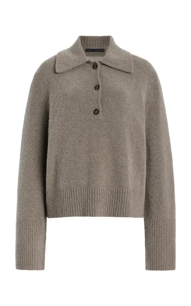 Jenni Kayne Jenni Kayne Stevie Cashmere-Blend Polo Shirt - Moda Operandi 1