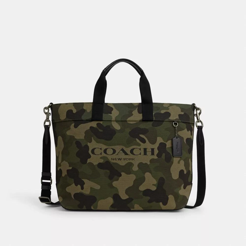 Coach Tote Bag 38 With Camo Print 1