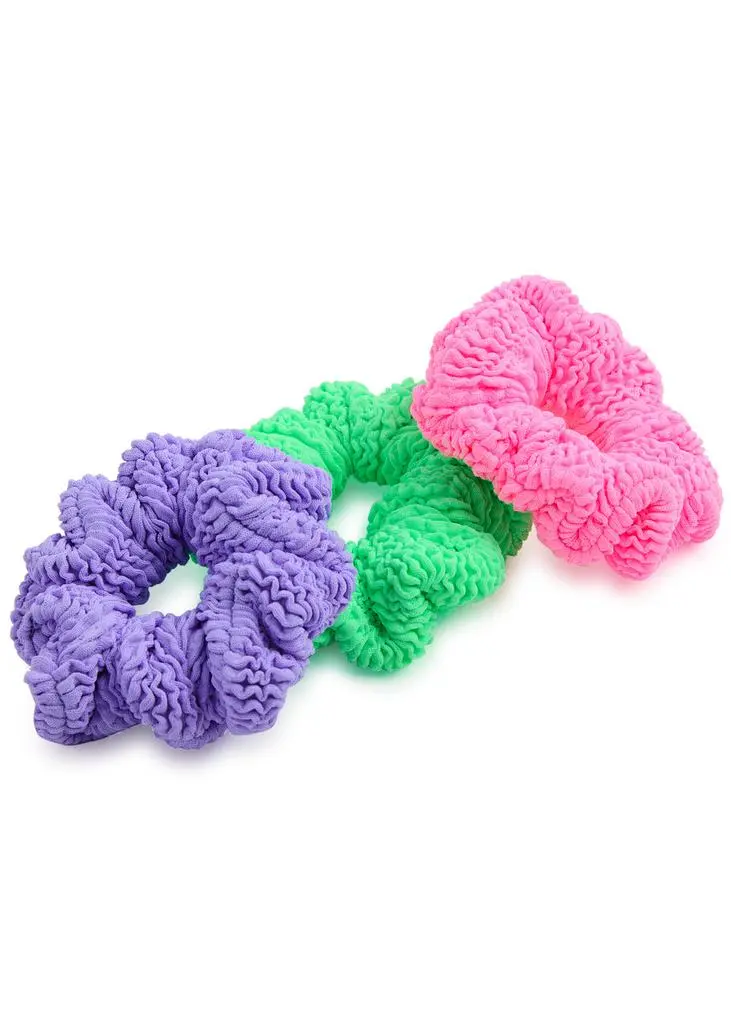 HUNZA G KIDS Seersucker scrunchies - set of three  3