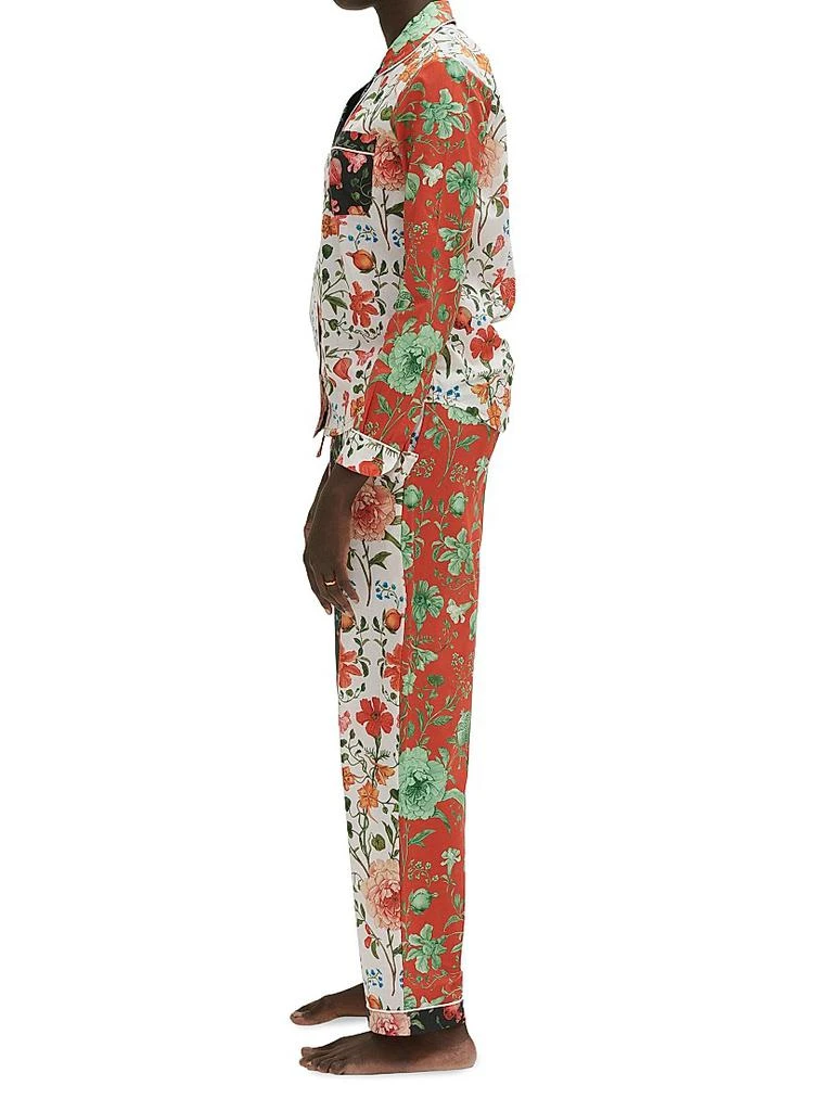 Desmond & Dempsey 2-Piece Colorblocked Floral Cotton Pajama Set 3