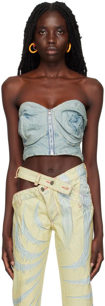 Masha Popova Blue Rose Bra Top