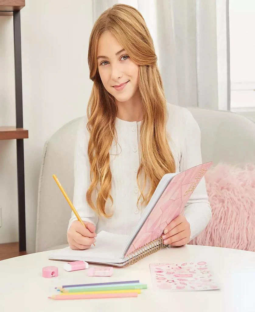Three Cheers For Girls 3C4G Pink Gold-Tone All-in-1 Sketching Set Make It Real, Tweens Girls, Journal Art 200 Page Book, Take Notes in Class, Sketch Doodle, Spark Creativity 7