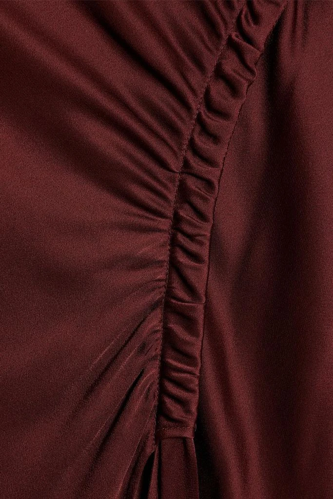 LAPOINTE Ruched satin-crepe midi skirt 4