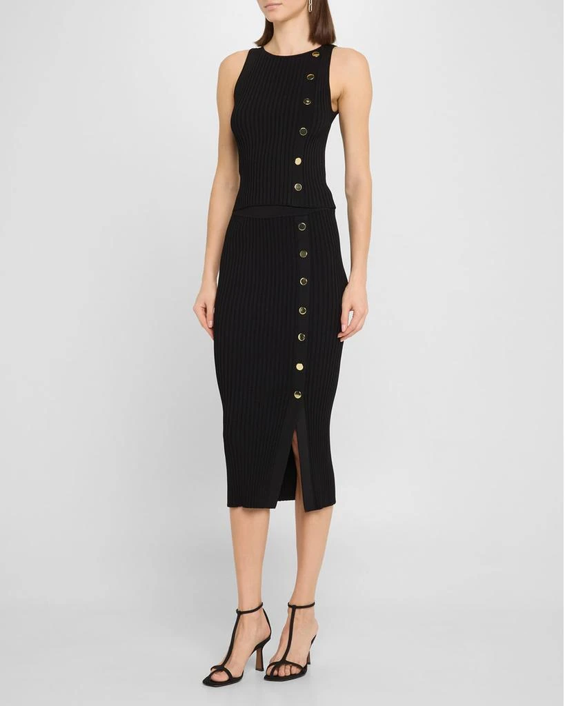 VERONICA BEARD Tanner Buttoned Rib Midi Skirt 2