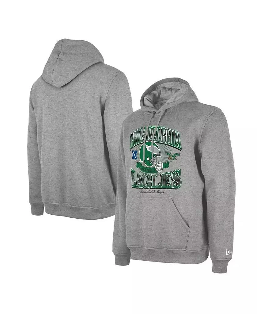 New Era Men's Heather Gray Philadelphia Eagles Retro Pullover Hoodie 1