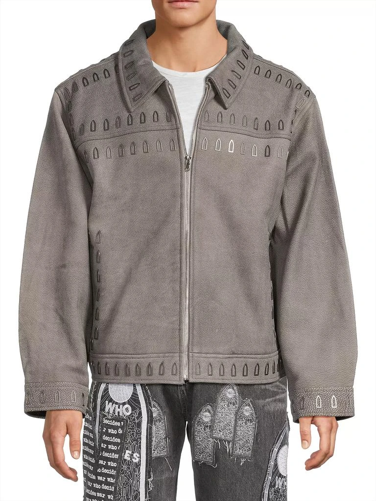 Who Decides War Hardware Leather Jacket 3