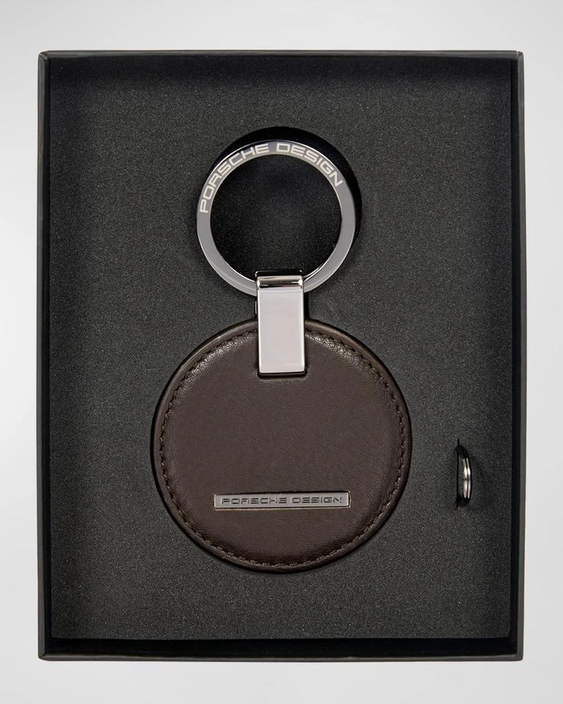 Porsche Design Men's Circle Leather Logo Keyring 1