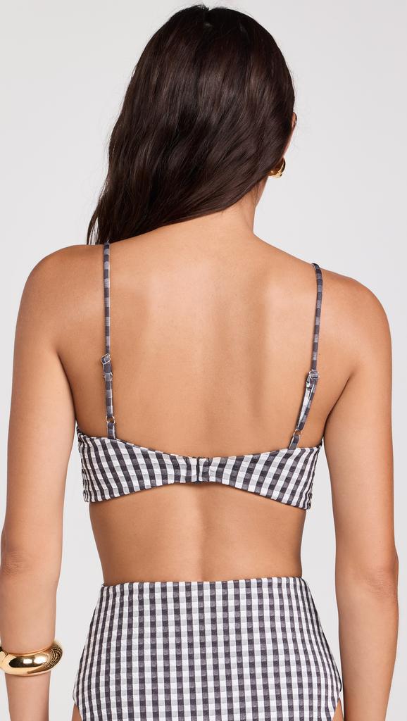 Sea Pucker Gingham Bikini Top