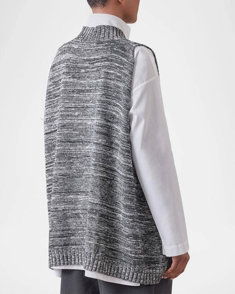 Eskandar A-Line Sleeveless V Sweater (Mid Plus Length) 5