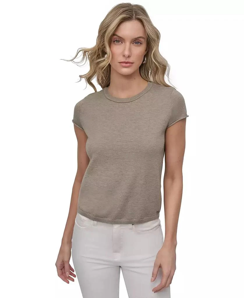 DKNY Petite Cap-Sleeve Crewneck T-Shirt 1
