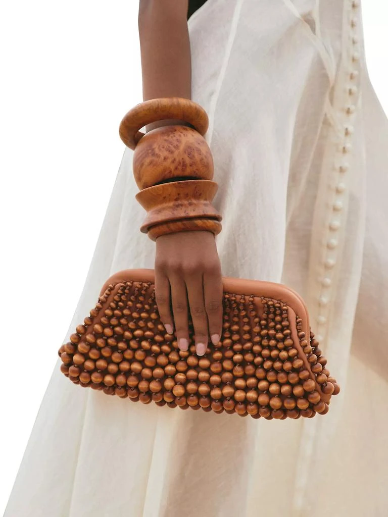 Cult Gaia Nia Wood Beaded Clutch 4