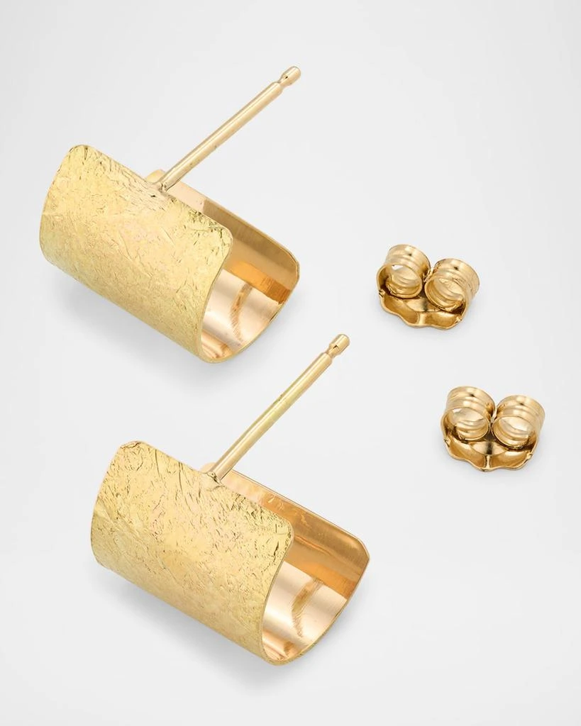 POPPY FINCH 14K Yellow Gold Foil Huggie Earrings 4