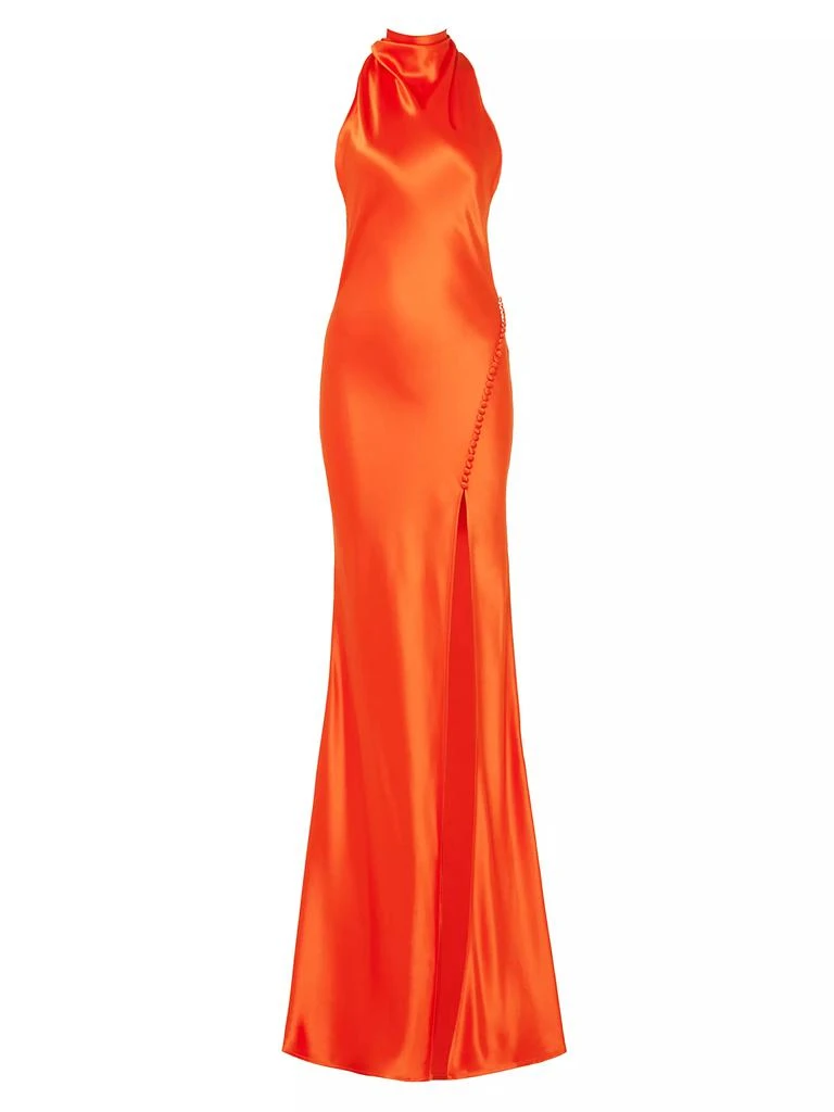 SAU LEE Penelope Satin Halterneck Gown 1