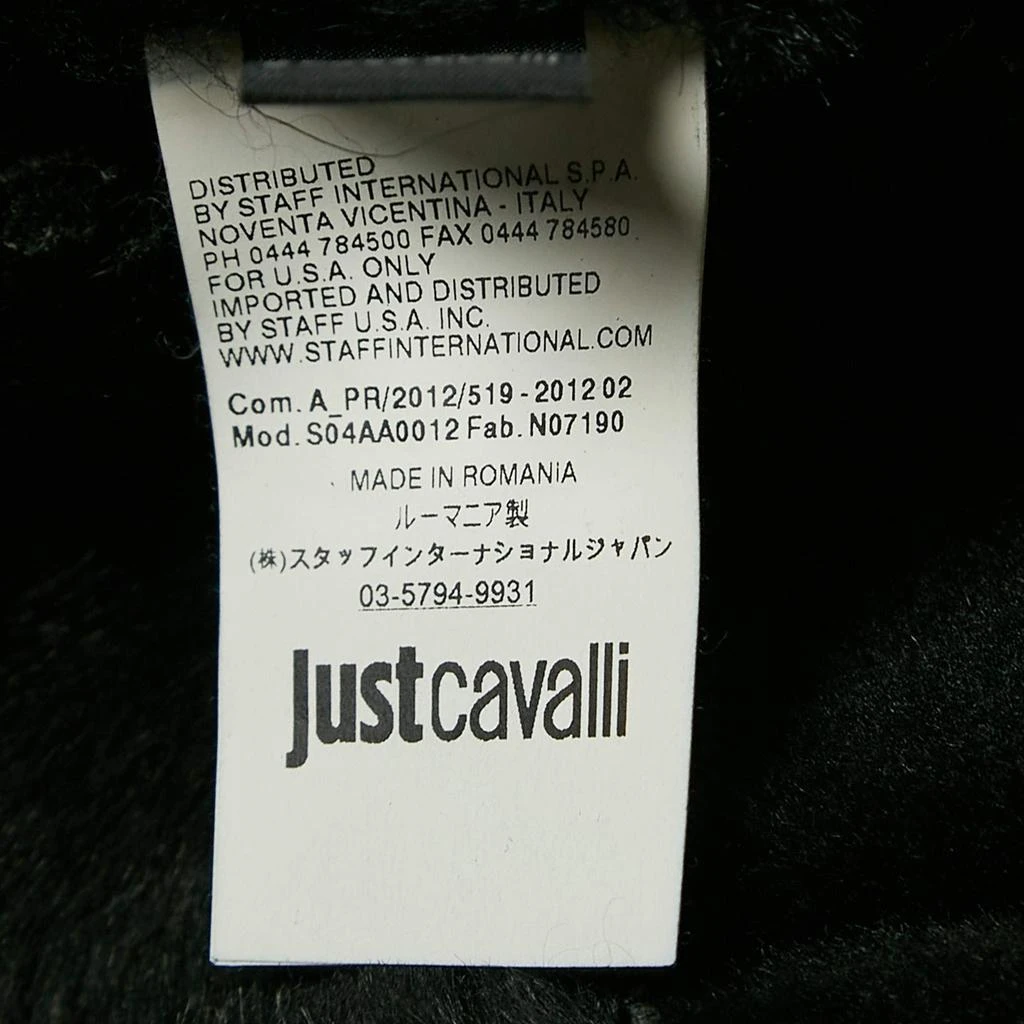 Just Cavalli Just Cavalli Black Fur and Leather Mid-Length Coat S 5