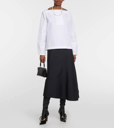 Jil Sander Cotton poplin pleated top 2