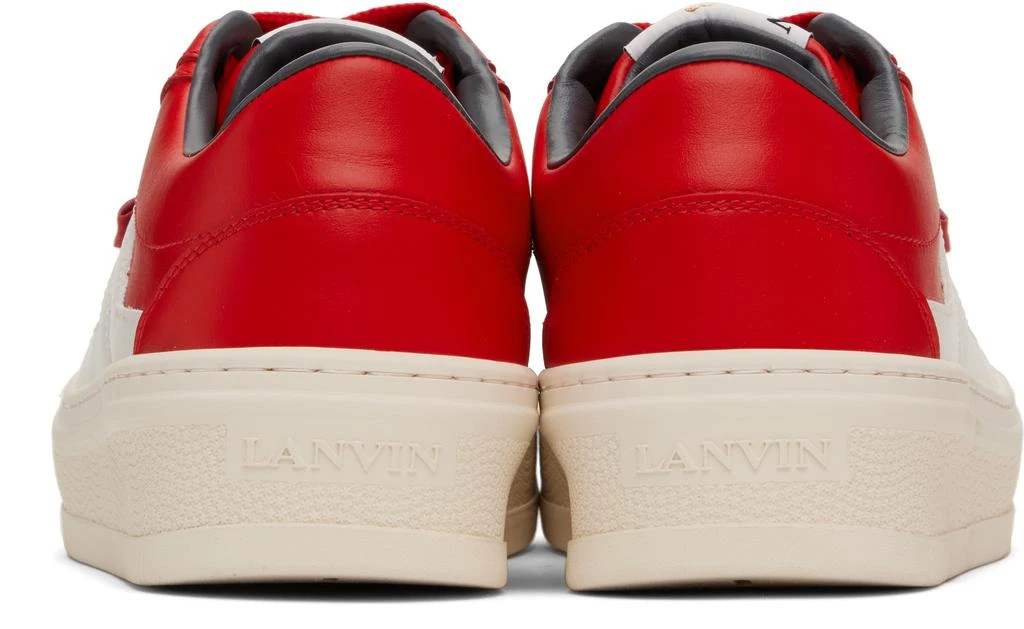 Lanvin Red 'Lanvin' Cash Leather Sneakers 2