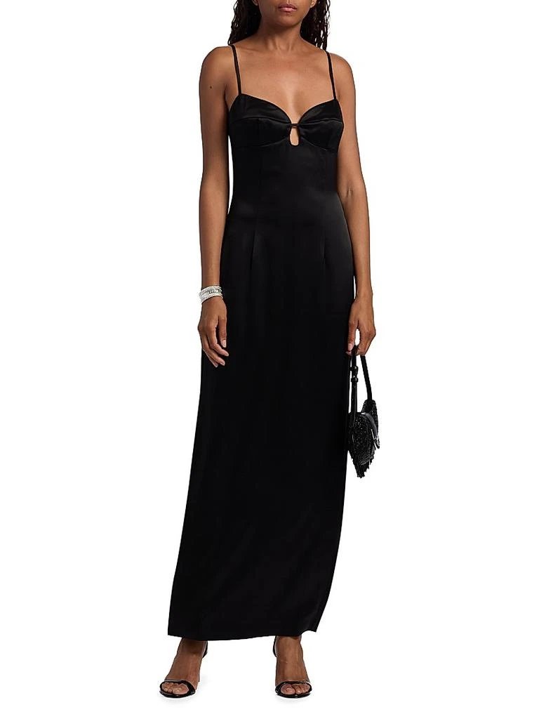 green emerald velvet dress REFORMATION ALANI SILK DRESS – TheLuxeLend main image 0