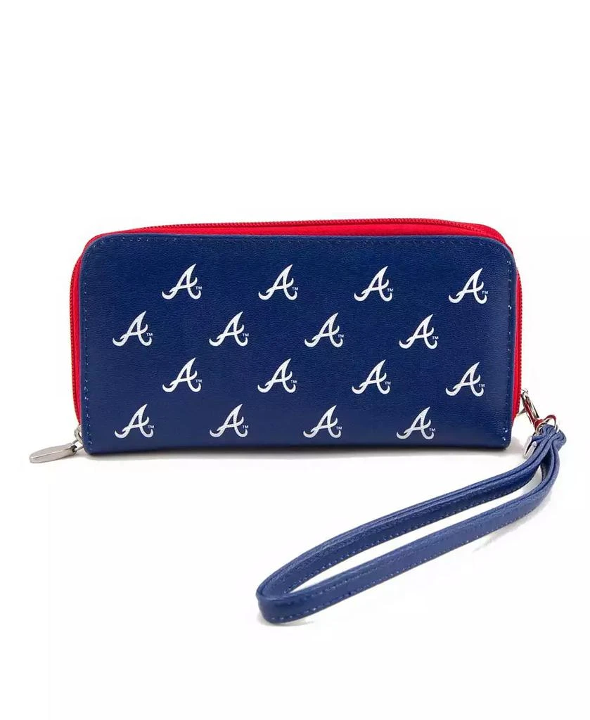 Eagles Wings Women's Atlanta Braves Zip-Around Wristlet Wallet 3