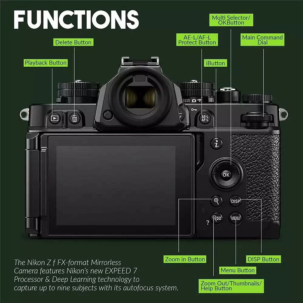 Nikon Z f Mirrorless Camera with NIKKOR Z 24-70mm f/4 S Lens, Bundle with 128GB SDXC Memory Card, EN-EL15c Lithium-Ion Battery and Smart Charger 3