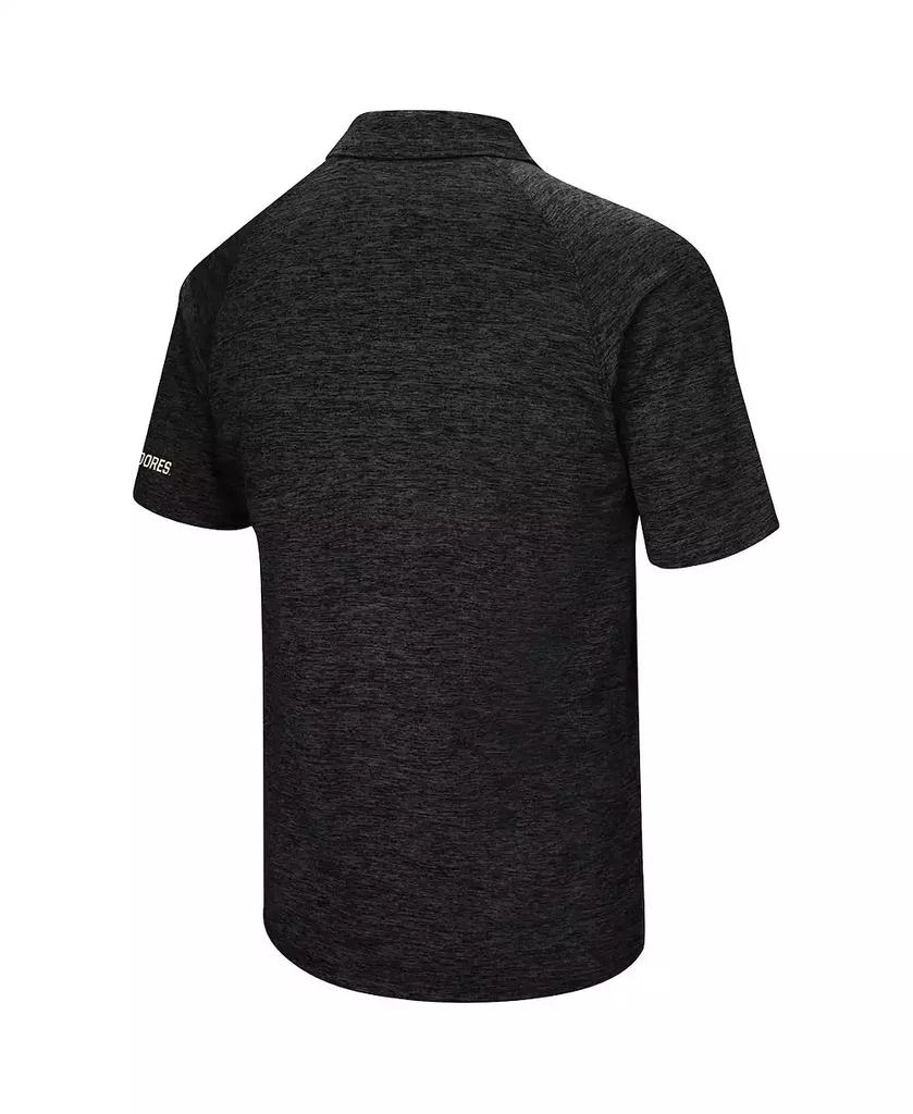 Colosseum Men's Black Vanderbilt Commodores Down Swing Raglan Polo Shirt 3