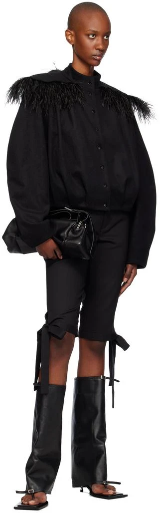 FIDAN NOVRUZOVA Black Benedict Bow Capri Trousers 4