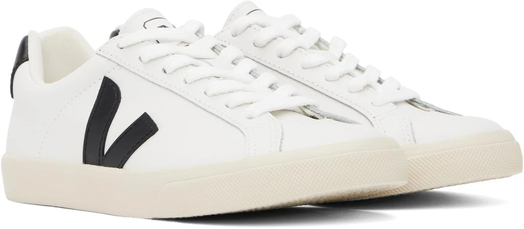 Veja White & Black Esplar Leather Sneakers 4