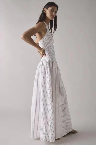 Glamorous Glamorous Striped Cotton Drop Waist Halter Maxi Dress 4