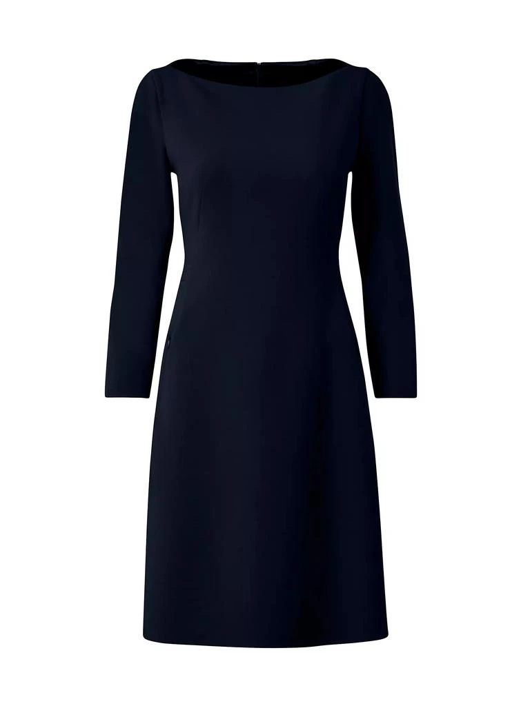 Akris Double-Face Wool Boatneck A-Line Dress 1