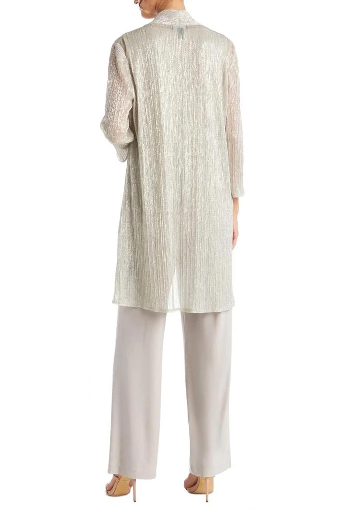 R&M Richards Metallic 3-Piece Dressy Pant Set In Champagne 2