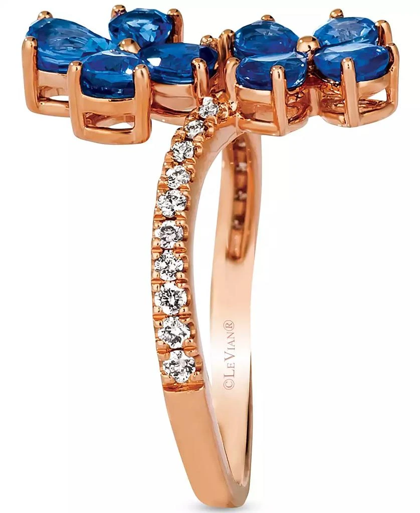 Le Vian Blueberry Sapphire (1-1/2 ct. t.w.) & Nude Diamond (1/5 ct. t.w.) Flower Statement Ring in 14k Rose Gold 5