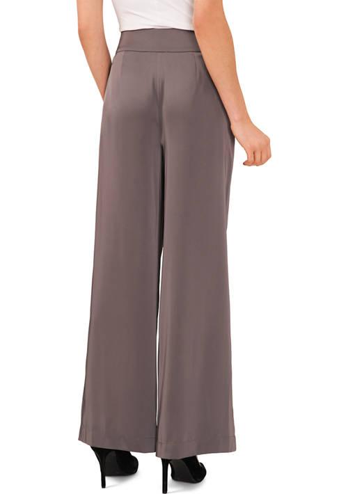 CeCe Womens Wide Leg Side Zip Pants