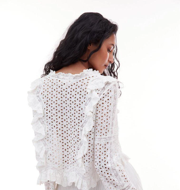 LOVESHACKFANCY Brightlin Blouse Off White 2