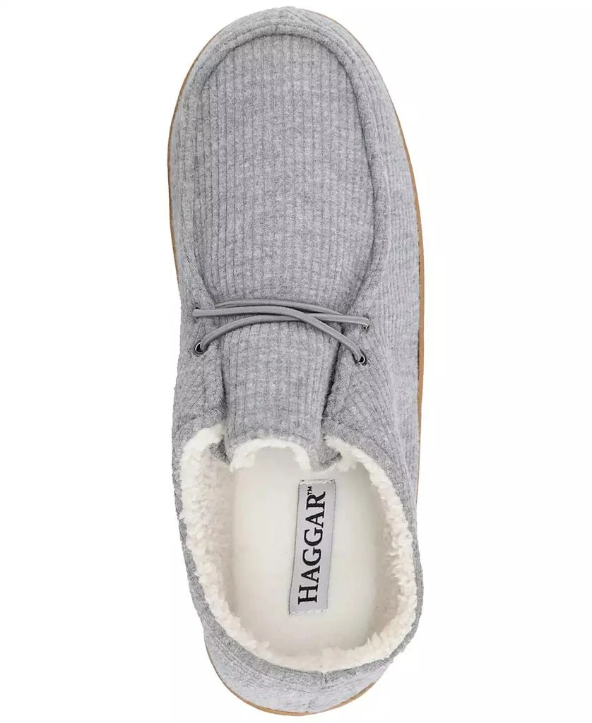 Haggar Men's Ribbed Fabric Chukka Boot Indoor/Outdoor House Slipper with Cozy Fleece Lining 4