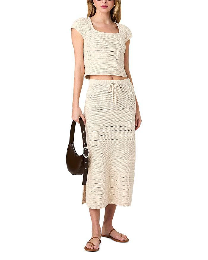 French Connection Nellis Side Slit Crocheted Skirt 11