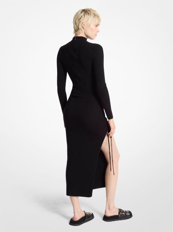 Michael Kors Stretch Wool Ruched Dress