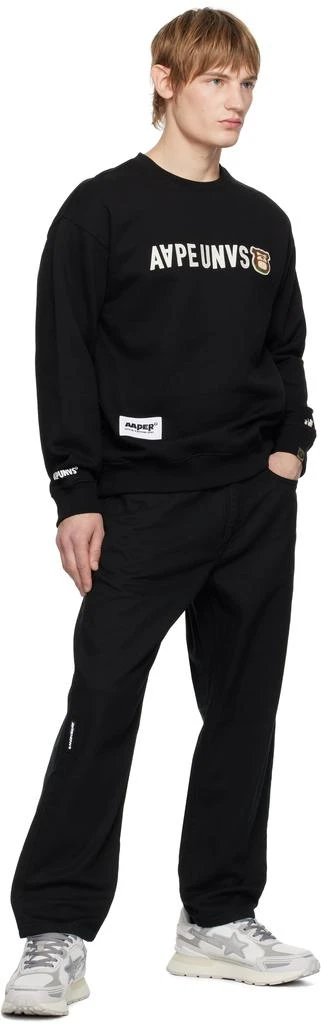 AAPE Black 'AAPER' Crewneck Sweatshirt 4