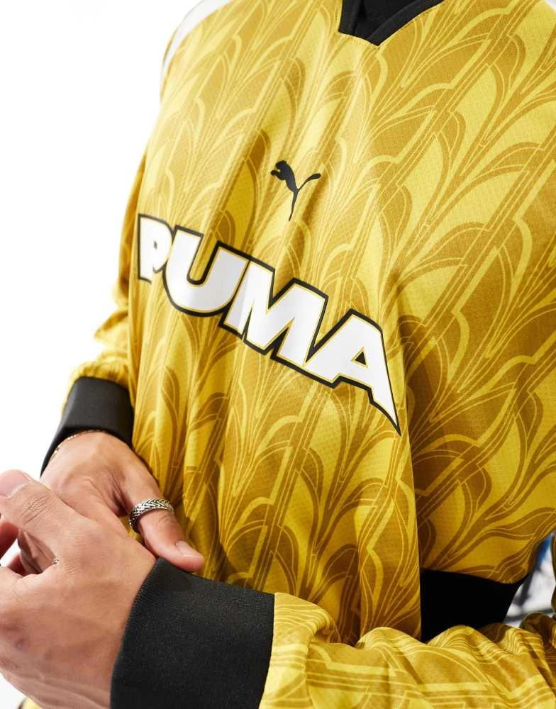 Puma Puma long sleeve football jersey in yellow 2