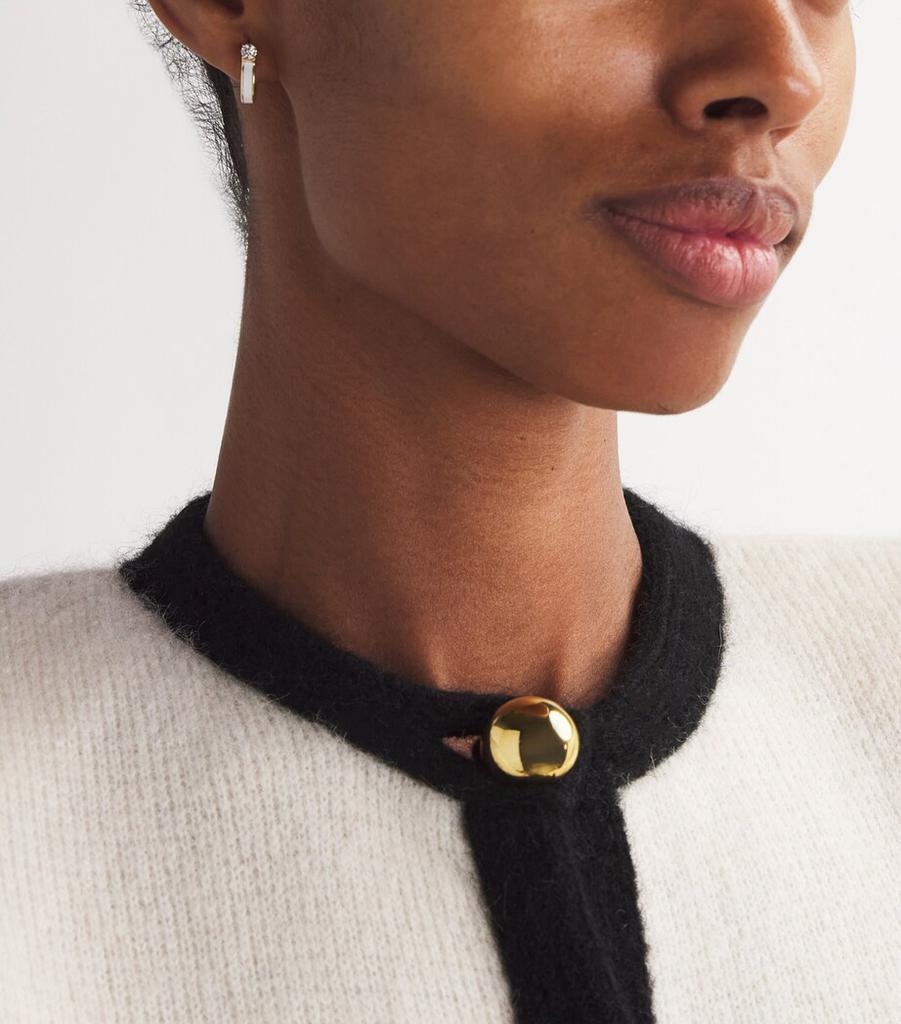 Melissa Kaye Yellow Gold, Diamond and Enamel Honey Hoop Earrings