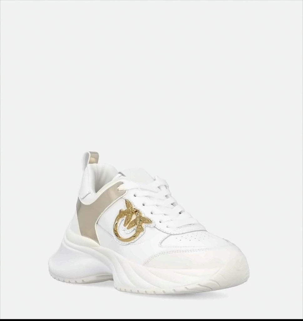 PINKO Leather Effect Sneakers With Mirror Inserts 2