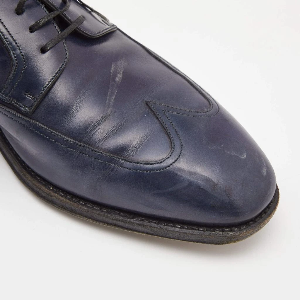 Salvatore Ferragamo Salvatore Ferragamo Navy Blue Brogue Leather Lace Up Derby Size 44.5 9