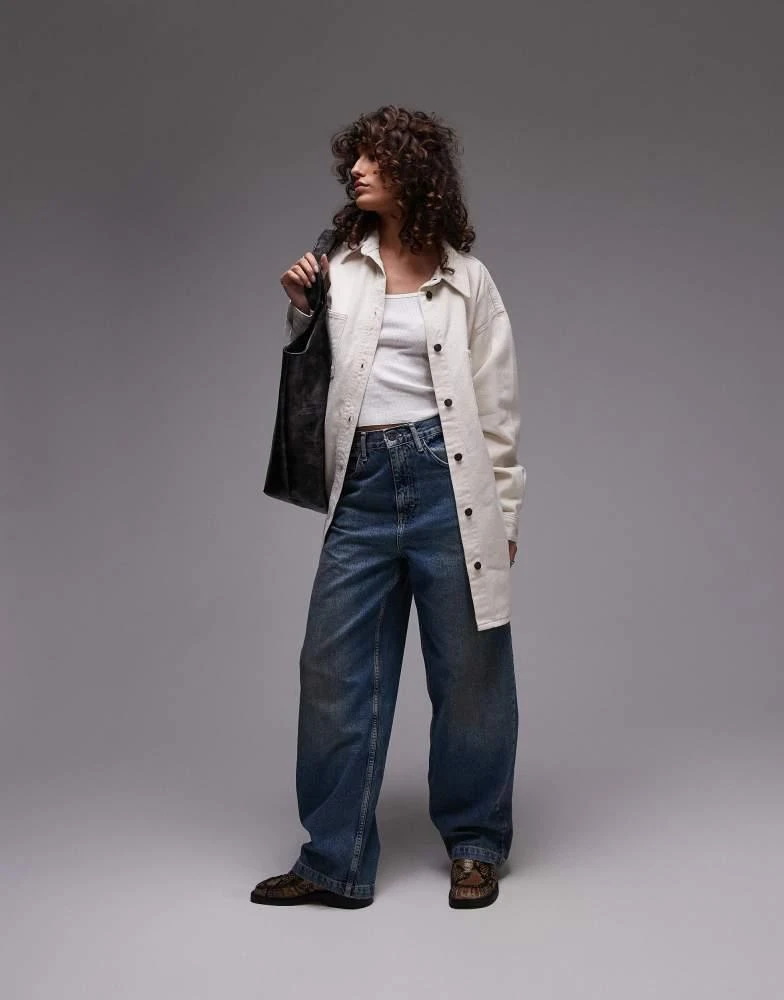 Topshop Topshop denim shacket in ecru 1