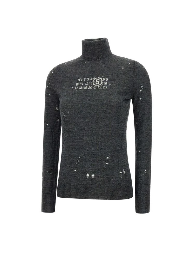 MM6 MM6 Maison Margiela Numbers-Motif Distressed Jumper 1