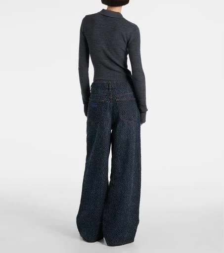 Ganni Fluffy mid-rise wide-leg jeans 3