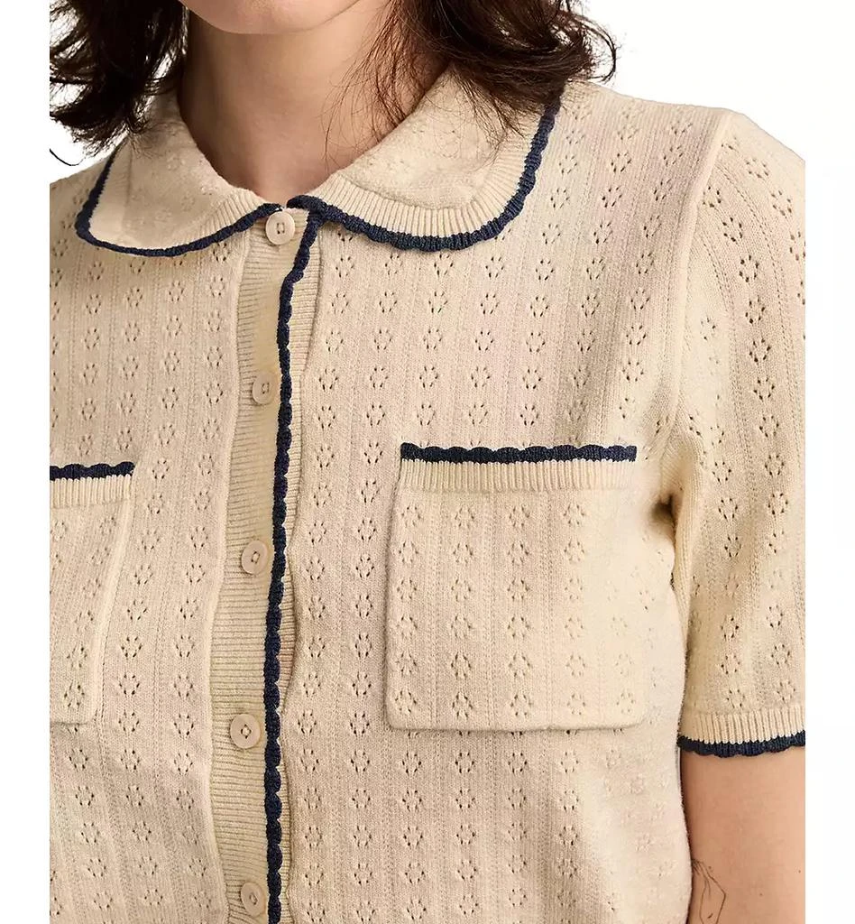 Lucky Brand Women's Crochet-Trim Short-Sleeve Cardigan 4