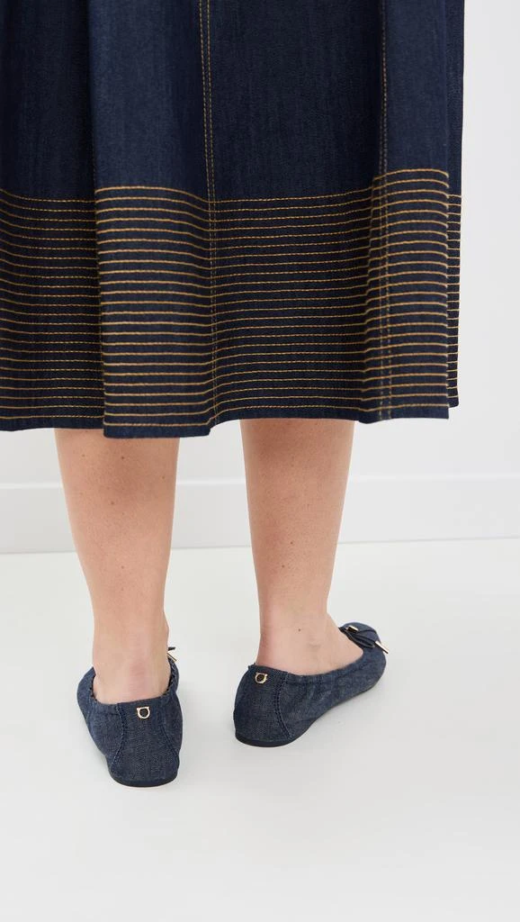 Salvatore Ferragamo Joelle Denim Flats 3