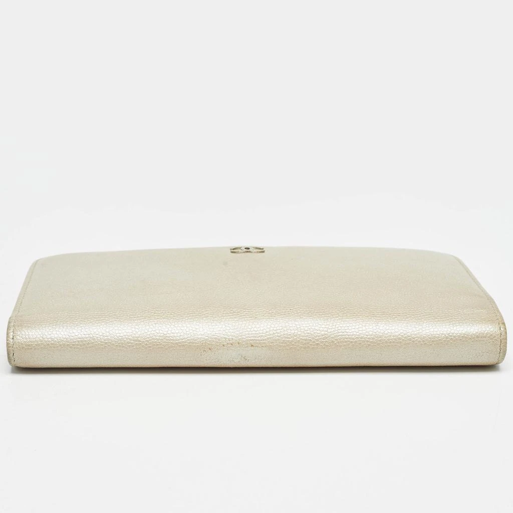Chanel Chanel Pearl White Caviar Leather CC L Yen Continental Wallet 9
