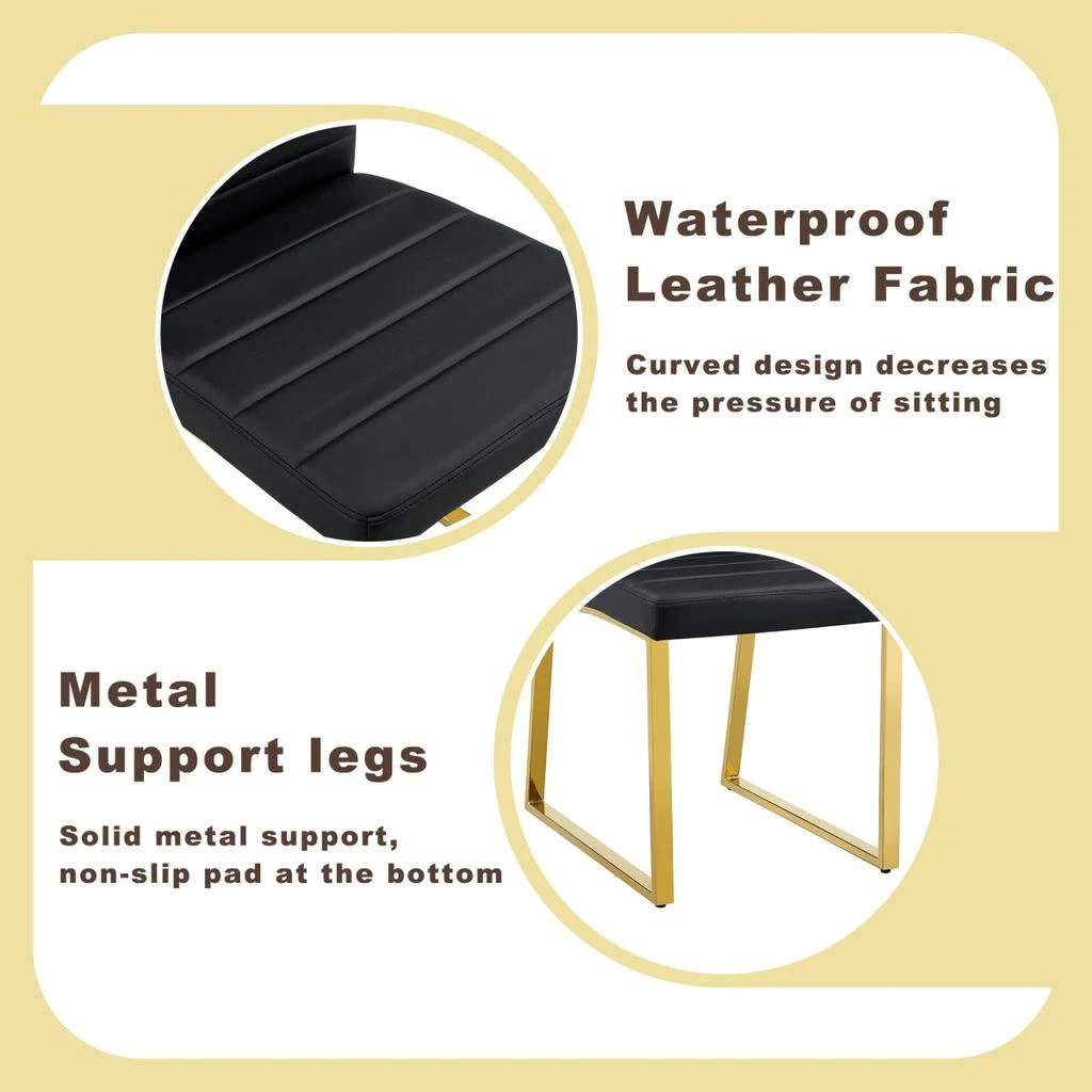 Streamdale Furniture Streamdale 4-Pack Heavy-duty Chairs: 2.1" Cushion, Iron Frame, Home/Office Value 4