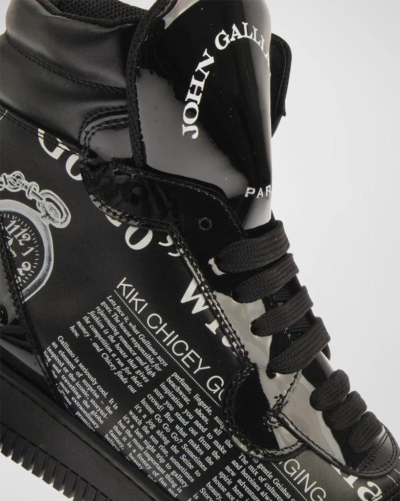 John Galliano Paris Men's Studded Gazette High-Top Sneakers 4