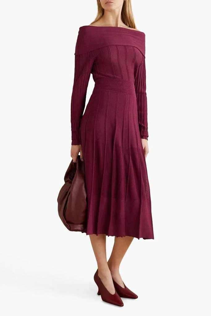 AGNONA Off-the-shoulder ribbed-knit top 2