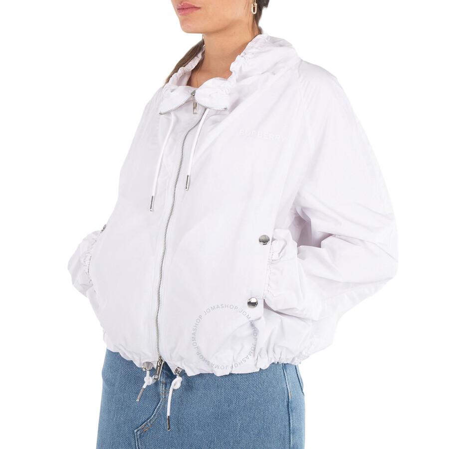 Burberry Optic White Logo Print Oversized Jacket